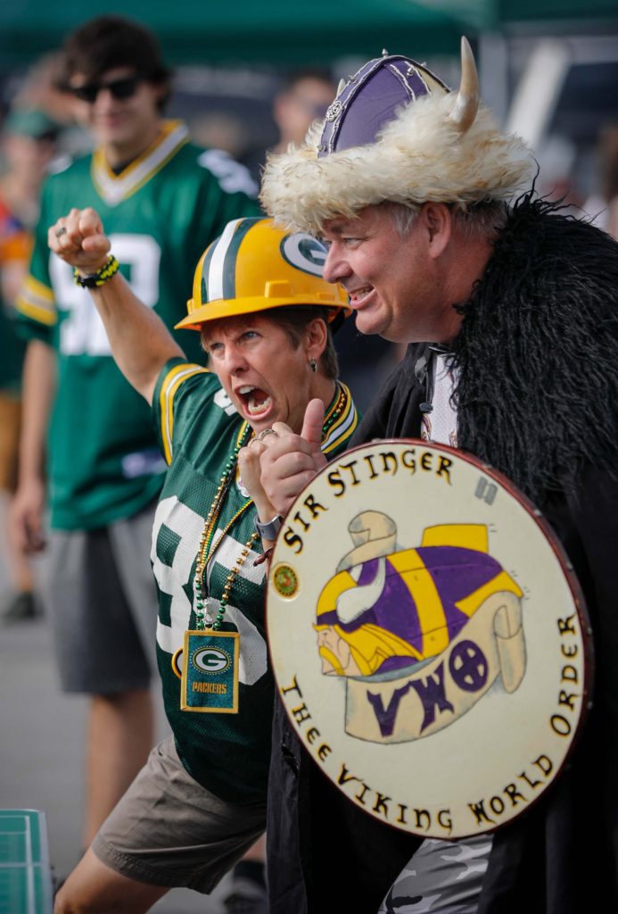 Packers and Vikings fan tailgating. | Green Bay, Wisconsin commercial